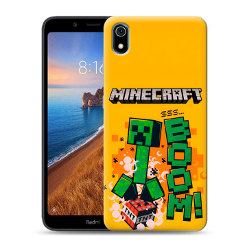 Силиконовый чехол на Xiaomi RedMi 7A с принтом Майнкрафт Minecraft Силиконовый чехол на Xiaomi RedMi 7A с принтом Майнкрафт Minecraft