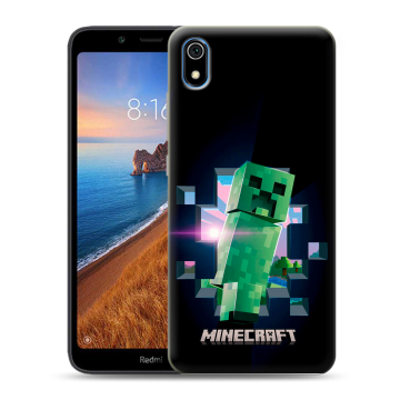 Силиконовый чехол на Xiaomi RedMi 7A с принтом Майнкрафт Minecraft Силиконовый чехол на Xiaomi RedMi 7A с принтом Майнкрафт Minecraft
