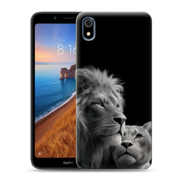 Силиконовый чехол на Xiaomi RedMi 7A с принтом Лев кошки