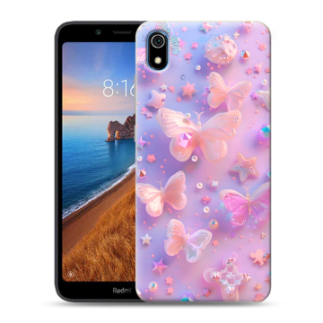 Силиконовый чехол на Xiaomi RedMi 7A с принтом Бабочки Силиконовый чехол на Xiaomi RedMi 7A с принтом Бабочки