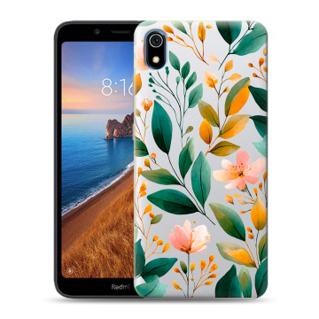 Силиконовый чехол на Xiaomi RedMi 7A с принтом Цветы паттерн