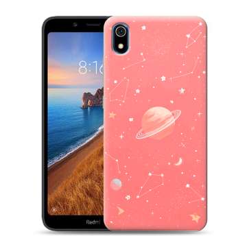 Силиконовый чехол на Xiaomi RedMi 7A с принтом Розовый космос