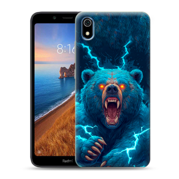 Силиконовый чехол на Xiaomi RedMi 7A с принтом Медведь