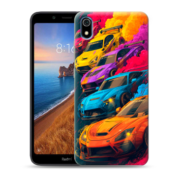 Силиконовый чехол на Xiaomi RedMi 7A с принтом Тачки