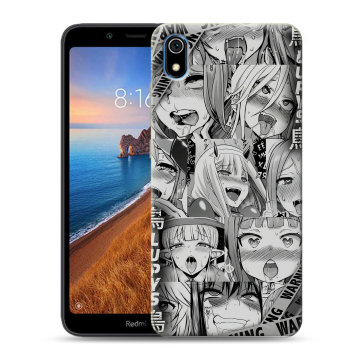 Силиконовый чехол на Xiaomi RedMi 7A с принтом Ahegao Ахегао Аниме Силиконовый чехол на Xiaomi RedMi 7A с принтом Ahegao Ахегао Аниме