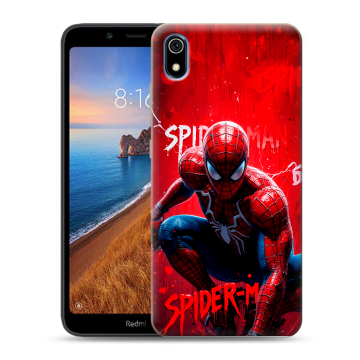 Силиконовый чехол на Xiaomi RedMi 7A с принтом Spiderman Человек паук