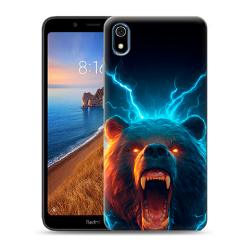 Силиконовый чехол на Xiaomi RedMi 7A с принтом Медведь Силиконовый чехол на Xiaomi RedMi 7A с принтом Медведь