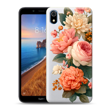 Силиконовый чехол на Xiaomi RedMi 7A с принтом цветы Силиконовый чехол на Xiaomi RedMi 7A с принтом цветы