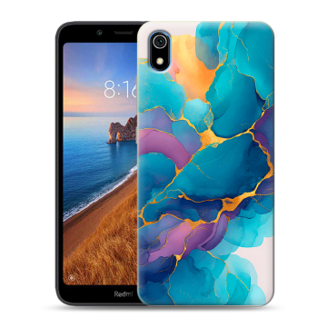 Силиконовый чехол на Xiaomi RedMi 7A с принтом Мрамор блестки Силиконовый чехол на Xiaomi RedMi 7A с принтом Мрамор блестки