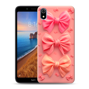 Силиконовый чехол на Xiaomi RedMi 7A с принтом Розовые бантики Силиконовый чехол на Xiaomi RedMi 7A с принтом Розовые бантики