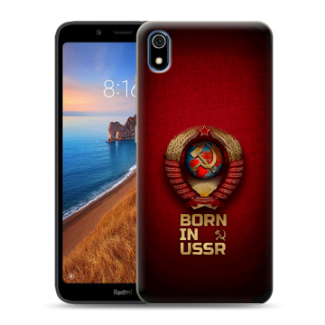 Силиконовый чехол на Xiaomi RedMi 7A с принтом Флаг Герб СССР Силиконовый чехол на Xiaomi RedMi 7A с принтом Флаг Герб СССР
