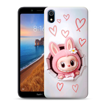 Силиконовый чехол на Xiaomi RedMi 7A с принтом Labubu Лабубу Силиконовый чехол на Xiaomi RedMi 7A с принтом Labubu Лабубу