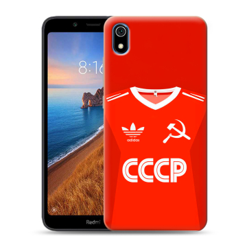 Силиконовый чехол на Xiaomi RedMi 7A с принтом Флаг Герб СССР