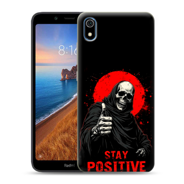 Силиконовый чехол на Xiaomi RedMi 7A с принтом смешной скелет