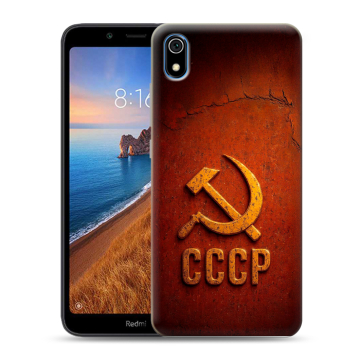Силиконовый чехол на Xiaomi RedMi 7A с принтом Флаг Герб СССР Силиконовый чехол на Xiaomi RedMi 7A с принтом Флаг Герб СССР