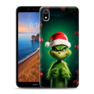 Силиконовый чехол на Xiaomi RedMi 7A с принтом Гринч Новый год Рождество