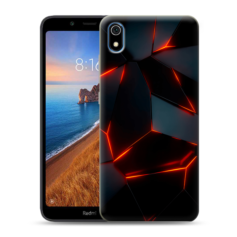 Силиконовый противоударный чехол на Xiaomi RedMi 7A с принтом Яркие абстракции Силиконовый противоударный чехол на Xiaomi RedMi 7A с принтом Яркие абстракции
