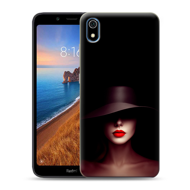 Пластиковый чехол на Xiaomi RedMi 7A с принтом Девушка в шляпе Пластиковый чехол на Xiaomi RedMi 7A с принтом Девушка в шляпе