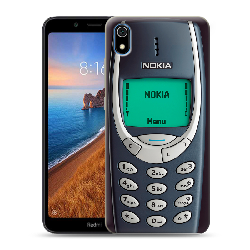 Пластиковый чехол на Xiaomi RedMi 7A с принтом Старый телефон Пластиковый чехол на Xiaomi RedMi 7A с принтом Старый телефон