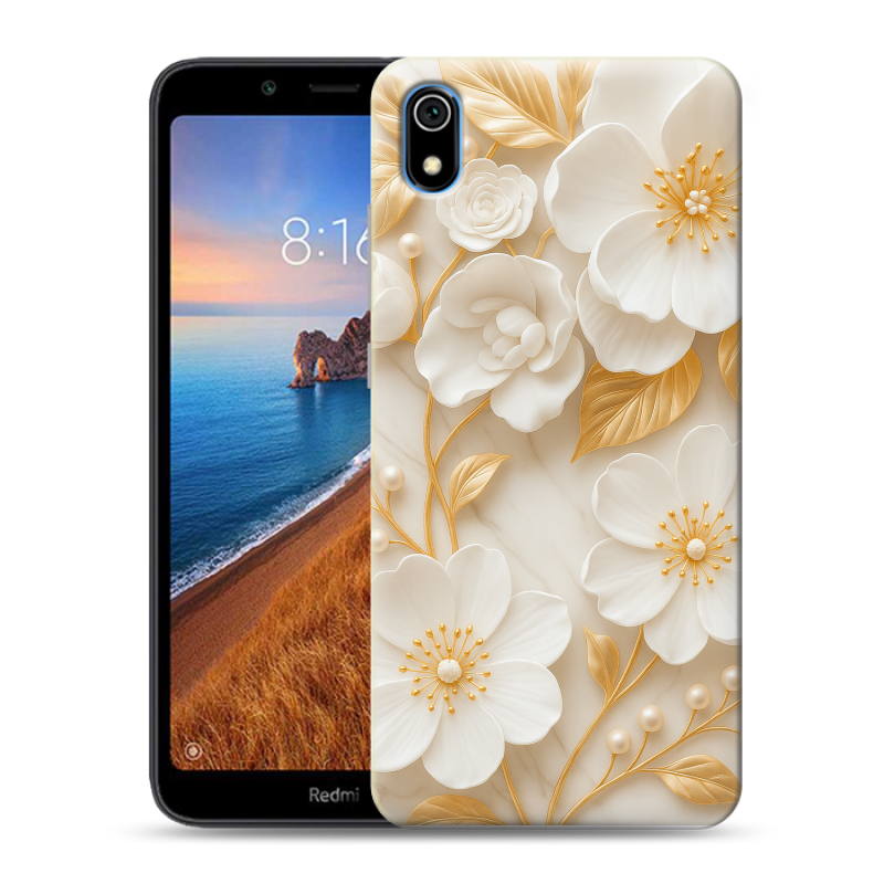 Пластиковый чехол на Xiaomi RedMi 7A с принтом Цветы Пластиковый чехол на Xiaomi RedMi 7A с принтом Цветы