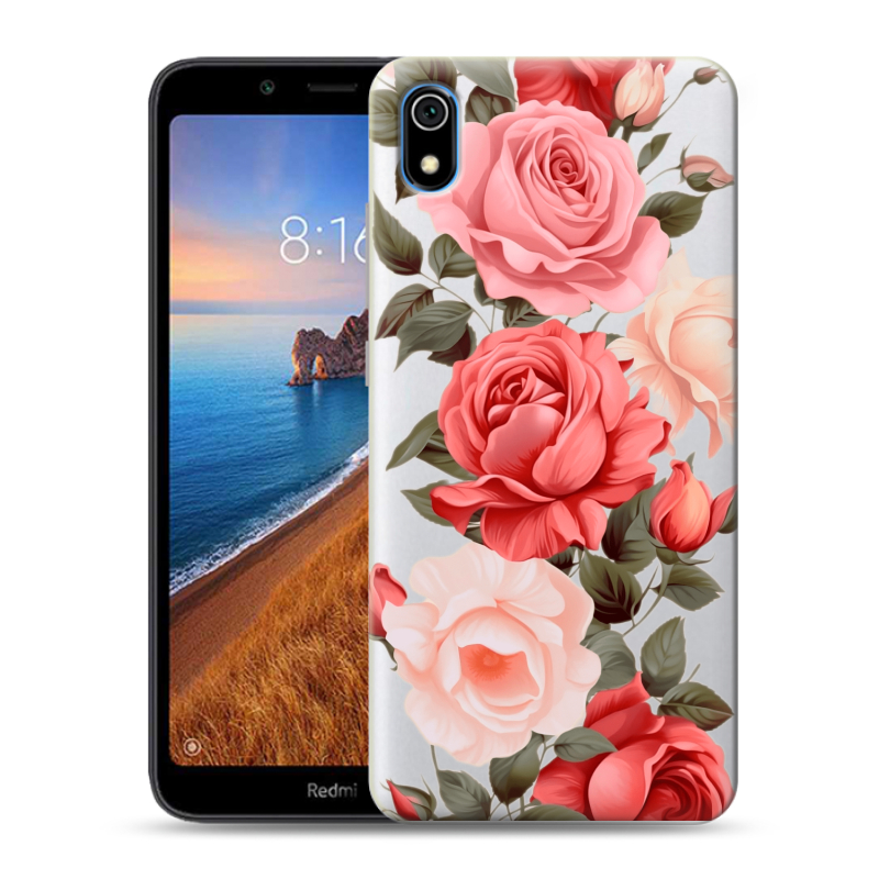 Силиконовый чехол на Xiaomi RedMi 7A с принтом Розы Силиконовый чехол на Xiaomi RedMi 7A с принтом Розы