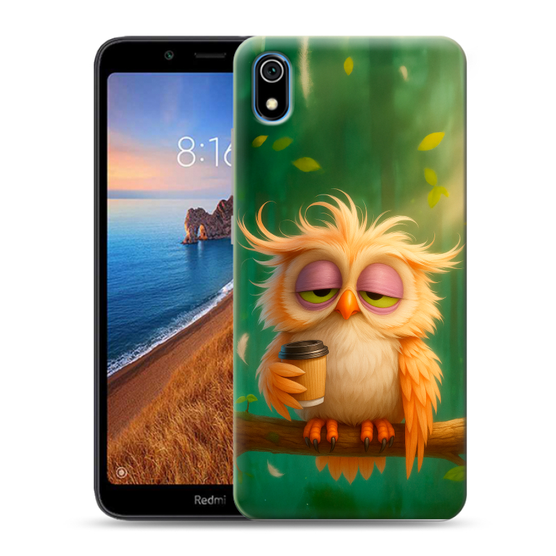 Силиконовый чехол на Xiaomi RedMi 7A с принтом сова Силиконовый чехол на Xiaomi RedMi 7A с принтом сова
