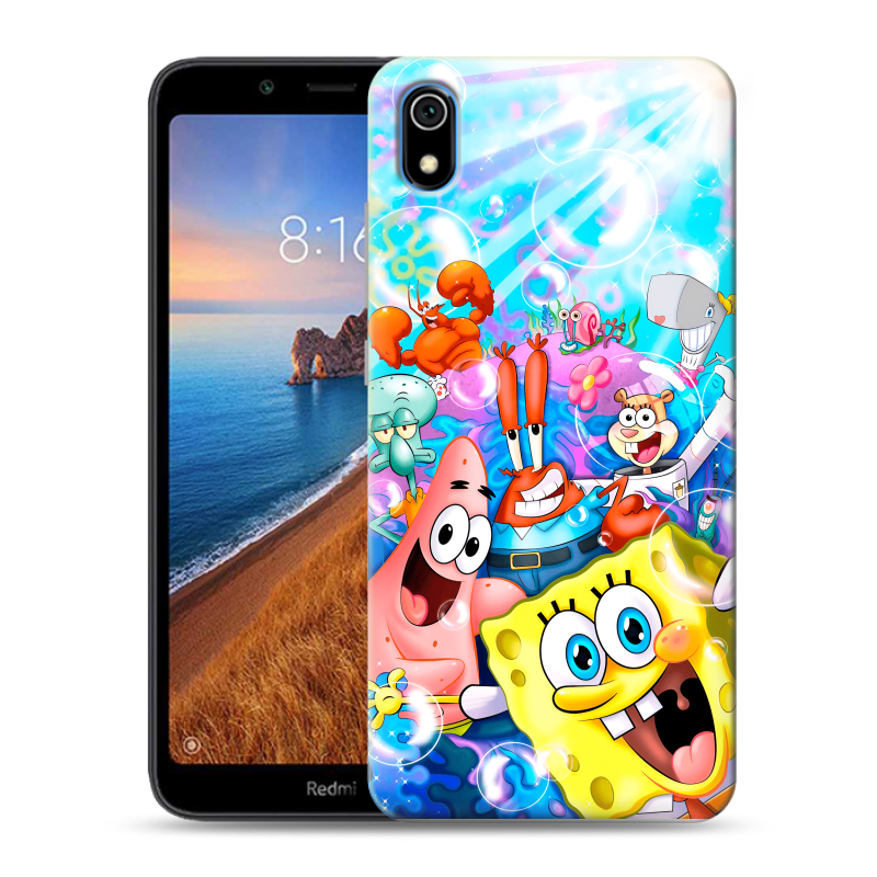 Силиконовый чехол на Xiaomi RedMi 7A с принтом спанчбоб спанч боб Силиконовый чехол на Xiaomi RedMi 7A с принтом спанчбоб спанч боб