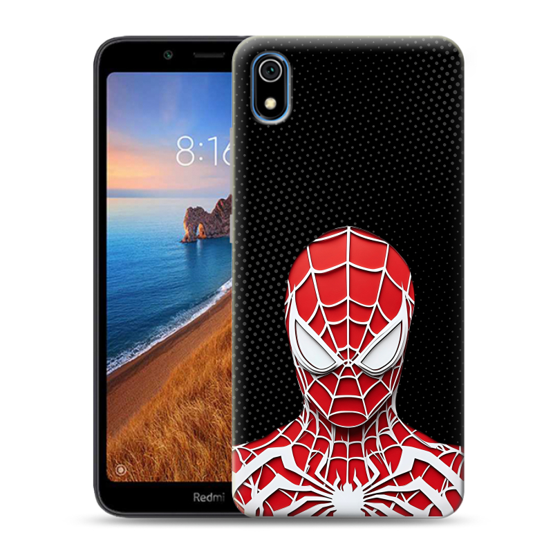 Силиконовый чехол на Xiaomi RedMi 7A с принтом человек паук spiderman Силиконовый чехол на Xiaomi RedMi 7A с принтом человек паук spiderman