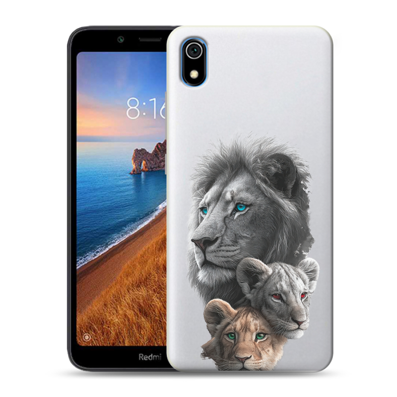 Силиконовый чехол на Xiaomi RedMi 7A с принтом Львы Силиконовый чехол на Xiaomi RedMi 7A с принтом Львы