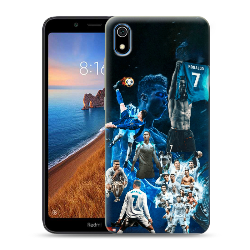 Пластиковый чехол на Xiaomi RedMi 7A с принтом Реал Роналдо Пластиковый чехол на Xiaomi RedMi 7A с принтом Реал Роналдо