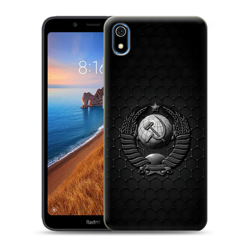 Пластиковый чехол на Xiaomi RedMi 7A с принтом Герб Флаг СССР Пластиковый чехол на Xiaomi RedMi 7A с принтом Герб Флаг СССР