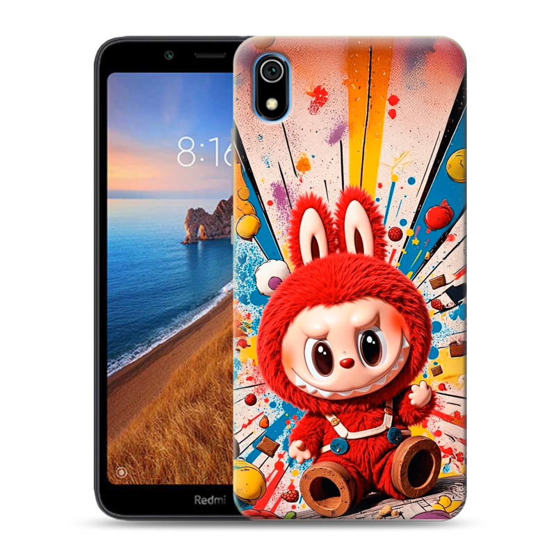 Силиконовый чехол на Xiaomi RedMi 7A с принтом Labubu Лабубу Силиконовый чехол на Xiaomi RedMi 7A с принтом Labubu Лабубу