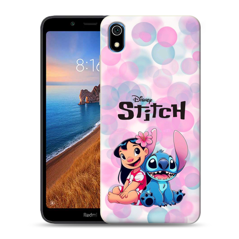 Силиконовый противоударный чехол на Xiaomi RedMi 7A с принтом Лило и Стич Силиконовый противоударный чехол на Xiaomi RedMi 7A с принтом Лило и Стич