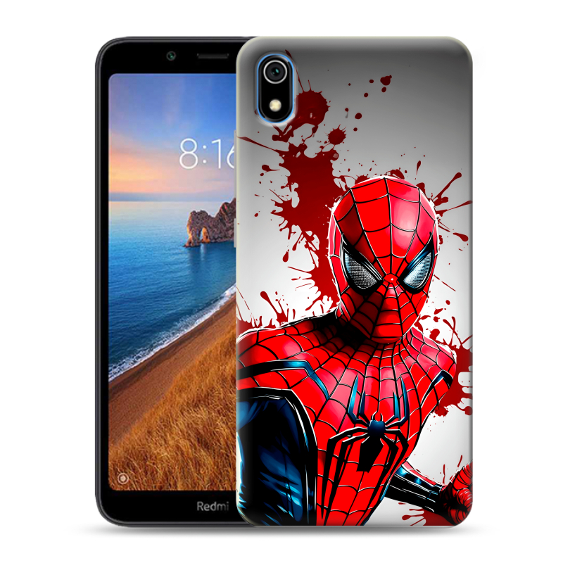 Силиконовый чехол на Xiaomi RedMi 7A с принтом Spiderman Человек паук Силиконовый чехол на Xiaomi RedMi 7A с принтом Spiderman Человек паук