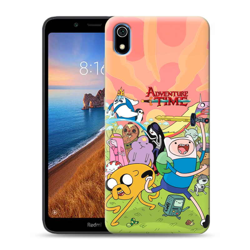 Силиконовый противоударный чехол на Xiaomi RedMi 7A с принтом Adventure time Время приключений Силиконовый противоударный чехол на Xiaomi RedMi 7A с принтом Adventure time Время приключений
