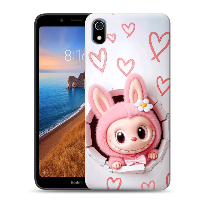 Пластиковый чехол на Xiaomi RedMi 7A с принтом Labubu Лабубу Пластиковый чехол на Xiaomi RedMi 7A с принтом Labubu Лабубу