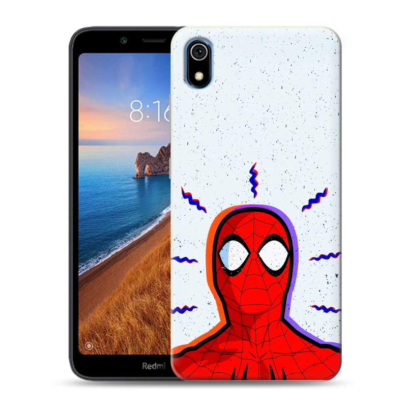 Силиконовый противоударный чехол на Xiaomi RedMi 7A с принтом Spiderman Человек паук Силиконовый противоударный чехол на Xiaomi RedMi 7A с принтом Spiderman Человек паук