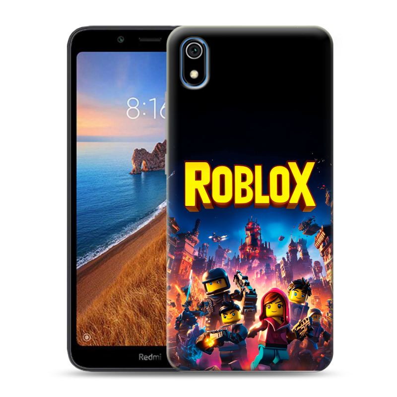 Силиконовый противоударный чехол на Xiaomi RedMi 7A с принтом Roblox Роблокс Силиконовый противоударный чехол на Xiaomi RedMi 7A с принтом Roblox Роблокс