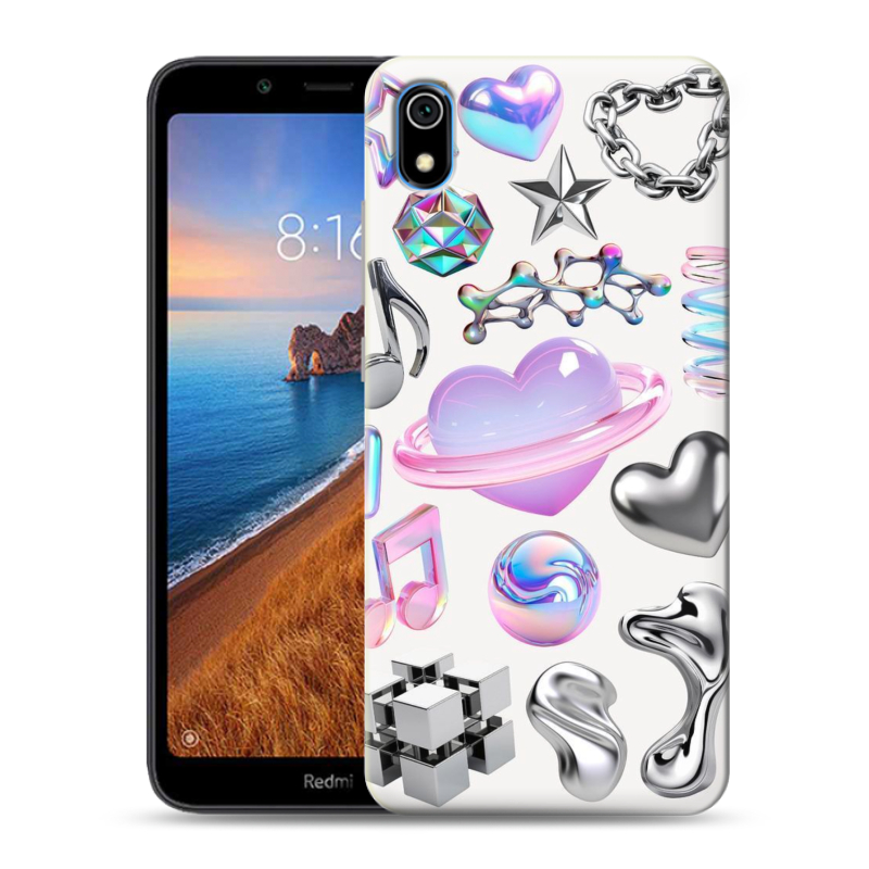 Силиконовый противоударный чехол на Xiaomi RedMi 7A с принтом Y2K Силиконовый противоударный чехол на Xiaomi RedMi 7A с принтом Y2K