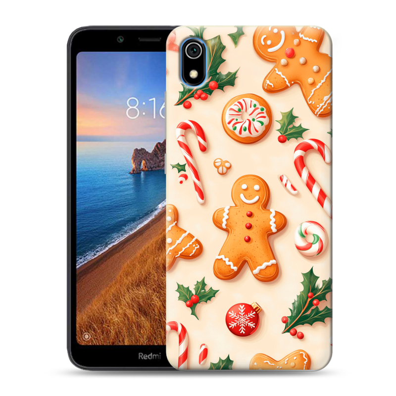 Пластиковый чехол на Xiaomi RedMi 7A с принтом Новый год Пластиковый чехол на Xiaomi RedMi 7A с принтом Новый год