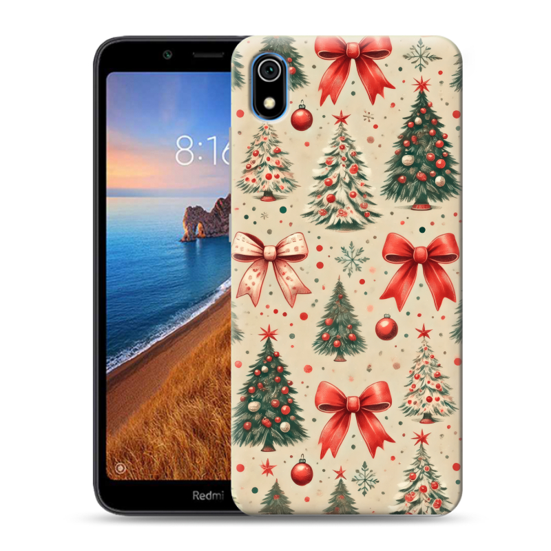 Пластиковый чехол на Xiaomi RedMi 7A с принтом Новый год Пластиковый чехол на Xiaomi RedMi 7A с принтом Новый год