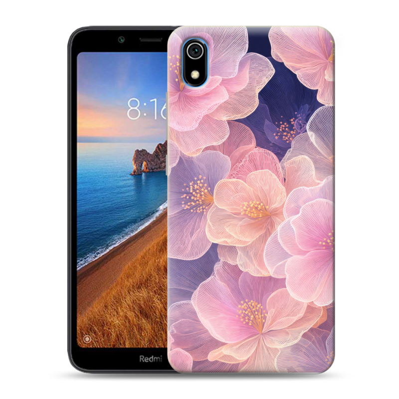 Силиконовый противоударный чехол на Xiaomi RedMi 7A с принтом женский Силиконовый противоударный чехол на Xiaomi RedMi 7A с принтом женский