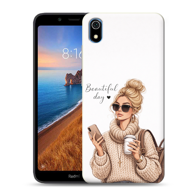 Силиконовый чехол на Xiaomi RedMi 7A с принтом женский Силиконовый чехол на Xiaomi RedMi 7A с принтом женский
