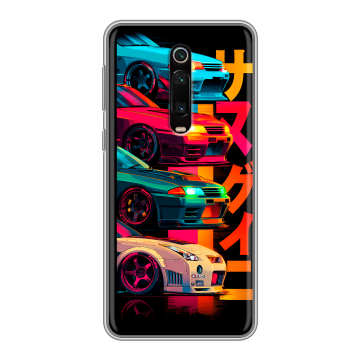 Силиконовый чехол на Xiaomi RedMi K20 с принтом Гоночные машины