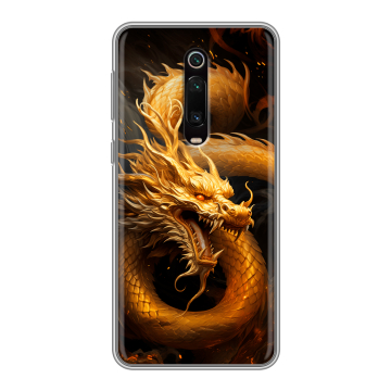 Силиконовый чехол на Xiaomi RedMi K20 с принтом Золотой дракон