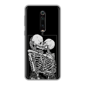 Силиконовый чехол на Xiaomi RedMi K20 с принтом Поцелуй скелетов