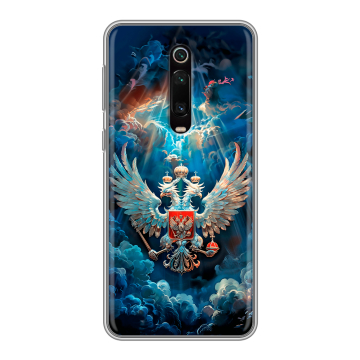Силиконовый чехол на Xiaomi RedMi K20 с принтом Герб флаг России
