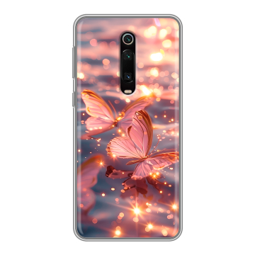 Силиконовый чехол на Xiaomi RedMi K20 с принтом бабочки розовые Силиконовый чехол на Xiaomi RedMi K20 с принтом бабочки розовые