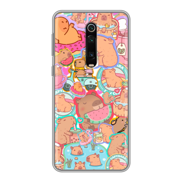Силиконовый чехол на Xiaomi RedMi K20 с принтом капибары