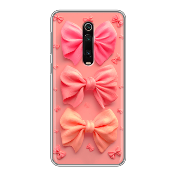 Силиконовый чехол на Xiaomi RedMi K20 с принтом Розовые бантики